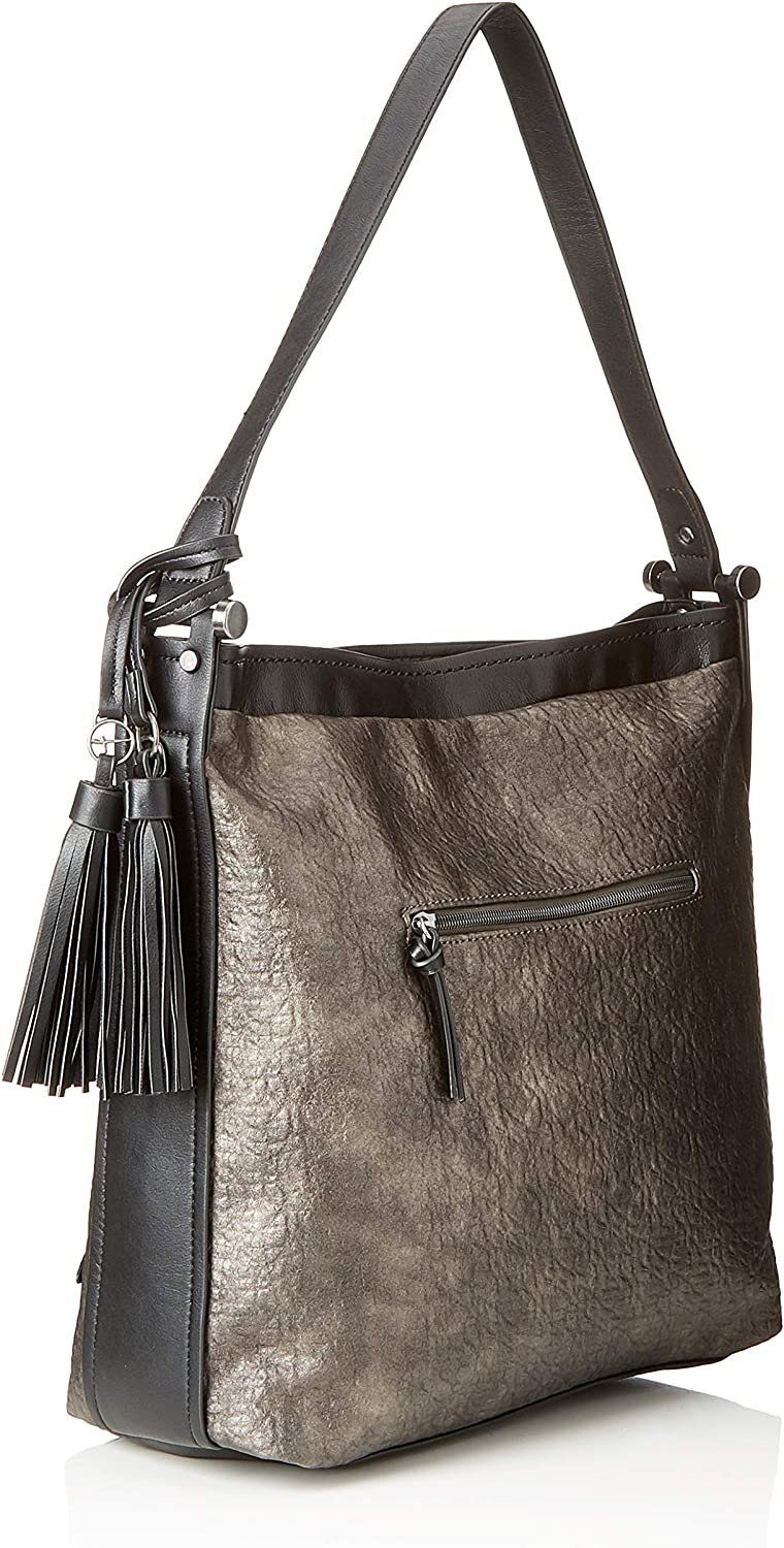 Tamaris Schultertasche Jem (Set), Damen Hobo Bag L, Schultertasche metallic, Stern-Applikation
