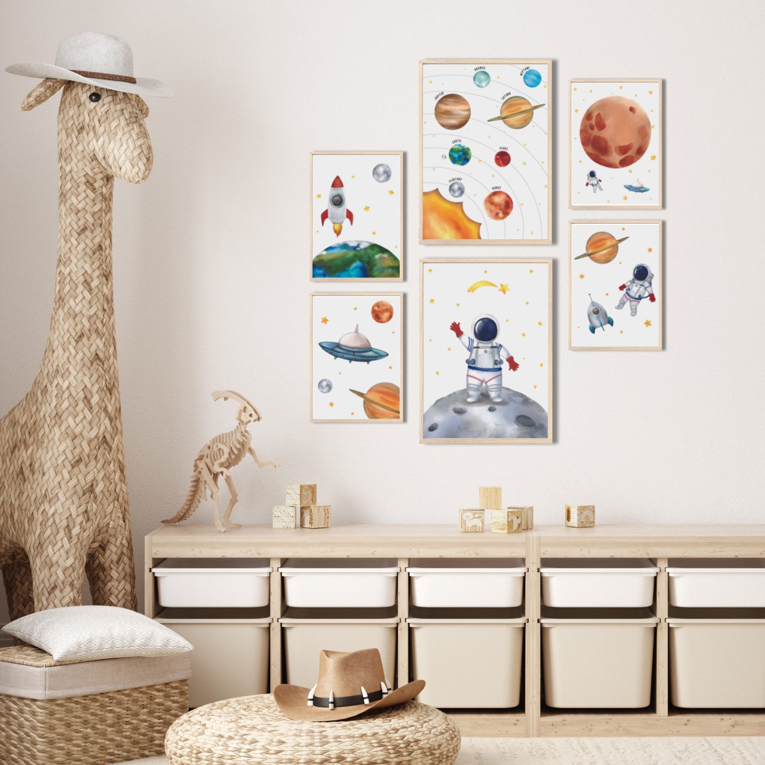 MeinBaby123® Poster Astronauten Bilder Kinderzimmer, Poster Kinderzimmer De günstig online kaufen