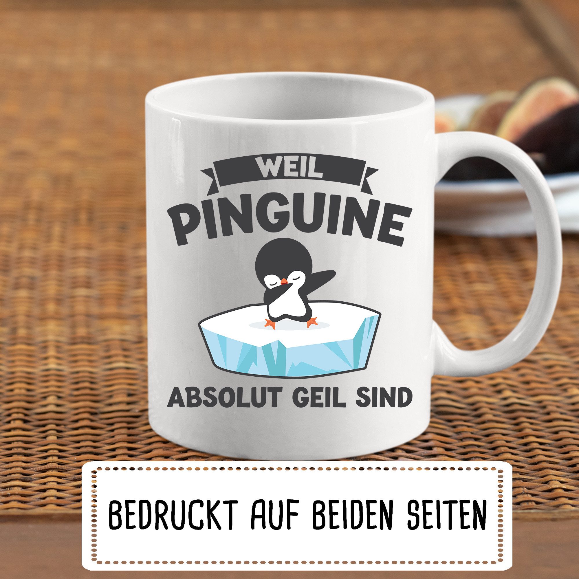 Printmacher Tasse Pinguin Tasse, Weil Pinguine geil sind, Geschenk süß Tasse, Keramik