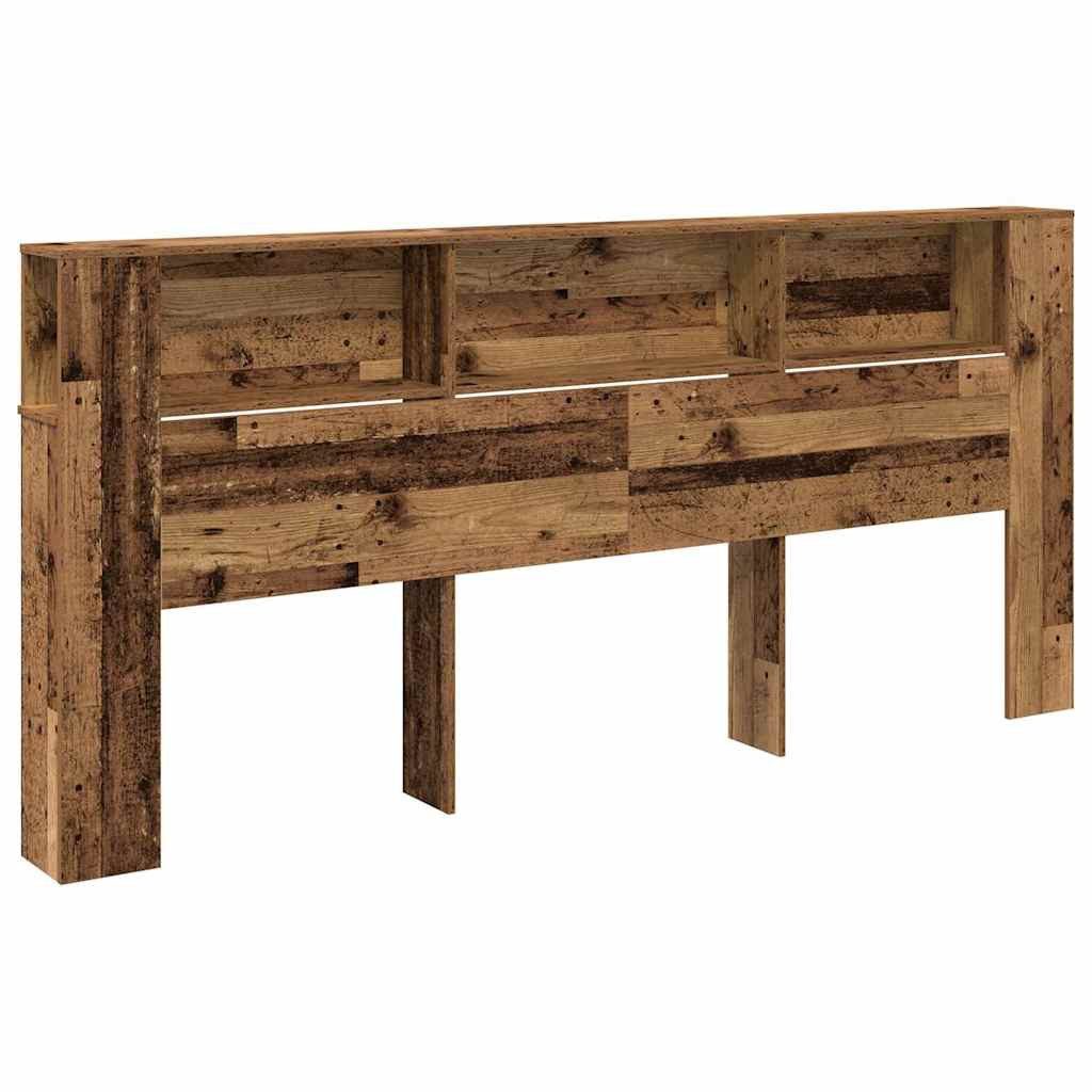 vidaXL Bett Kopfteil Schrank Altholz Holzwerkstoff (1-tlg)