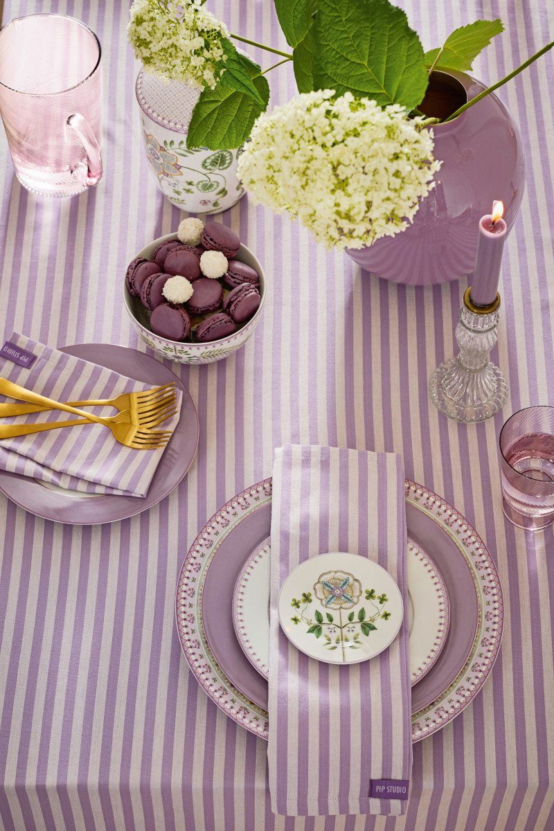 PiP Studio Brotteller Lily&Lotus Petit Four Teller weiss/lila12cm, Petit Four Lily&Lotus Off White 12cm