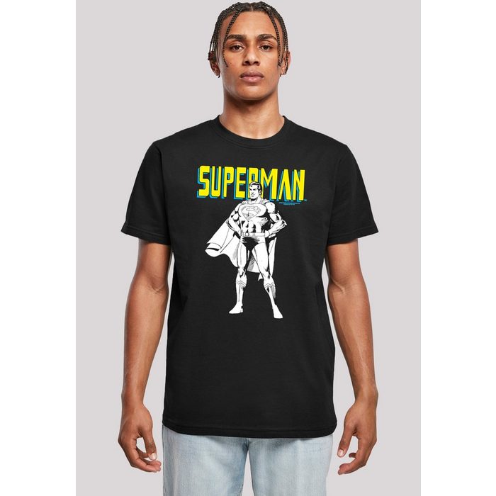 F4NT4STIC T-Shirt DC Comics Superman Mono Action Pose Herren Premium Merch Regular-Fit Basic Bedruckt