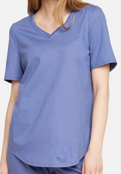 Rösch Pyjamaoberteil Basic (1-tlg) Schlafanzug T-Shirt - Baumwolle - Mix & Match T-Shirt mit V-Ausschnitt