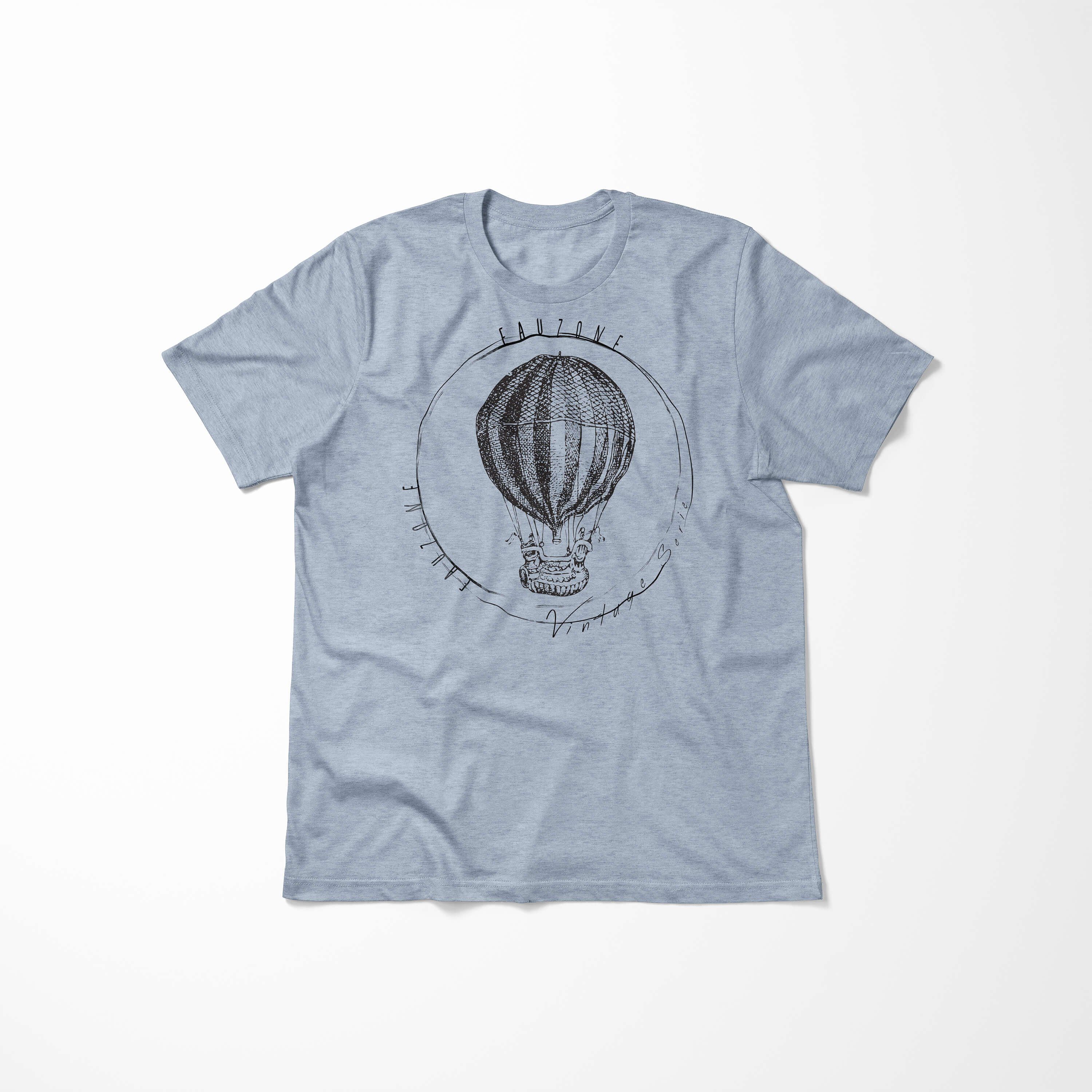 Heizluftballon T-Shirt Art Sinus T-Shirt Stonewash Herren Denim Vintage