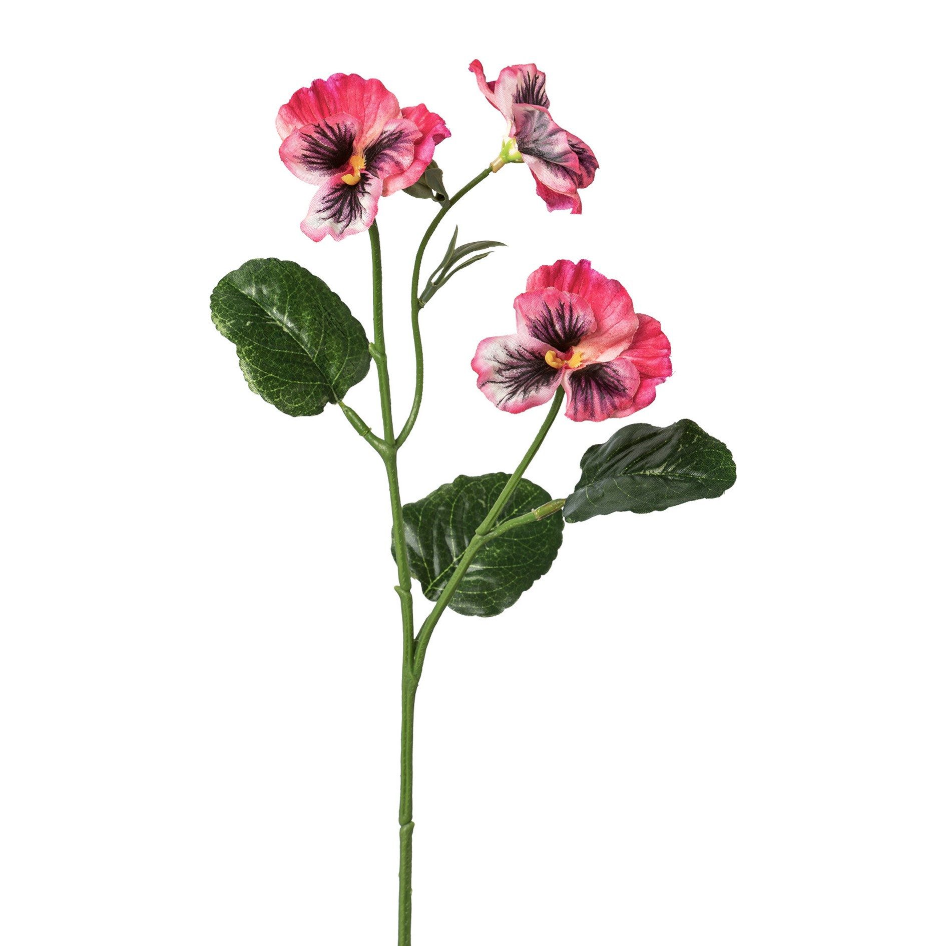 Kunstblume Künstliches Stiefmütterchen mit 3 Blüten ca. 46cm Veilchen. Pink Rosa, Gasper, Höhe 46.00 cm