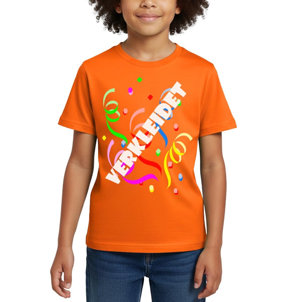 T-Shirt Verkleidet Konfetti Luftschlangen Karneval Kinder T-Shirt