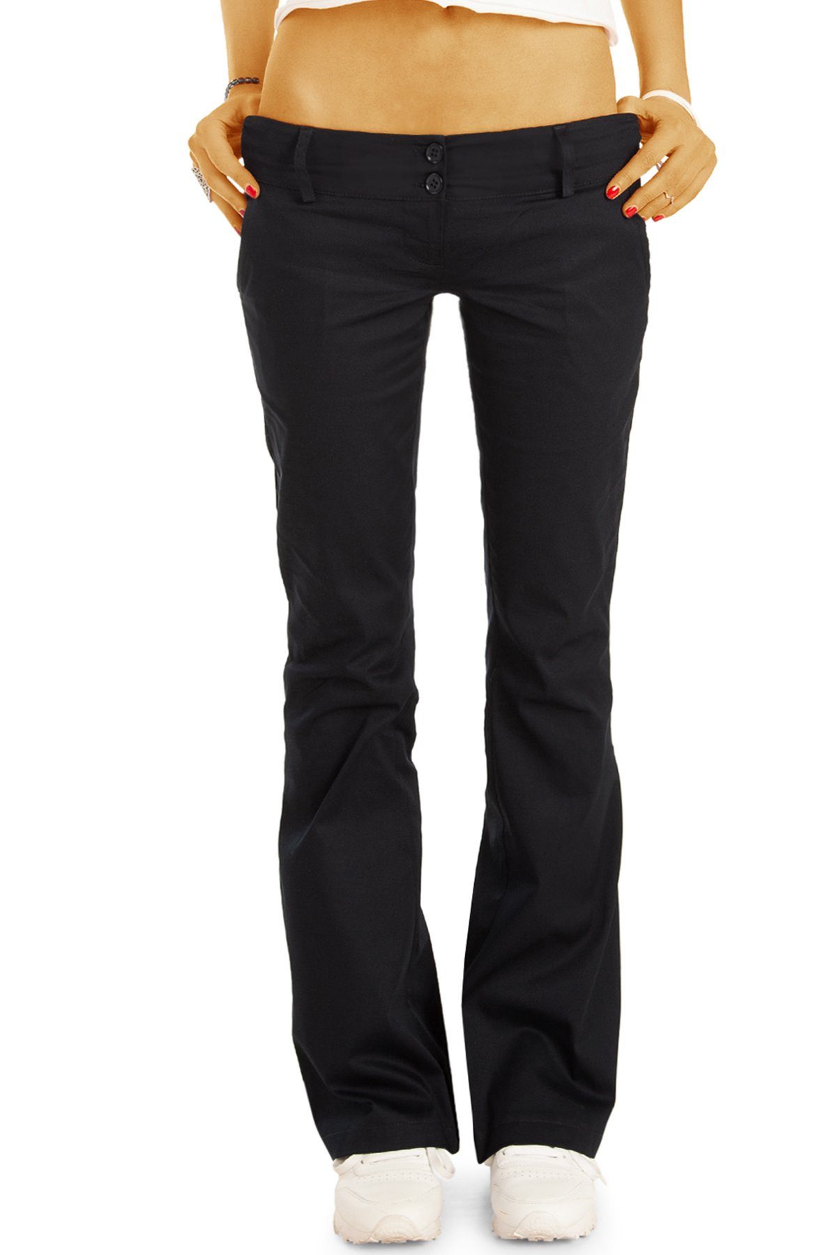 be styled Chinohose BE STYLED Chinos - Stoffhosen - Bootcut Hüfthosen mit Stretch, Damen - chino_italia - h17a