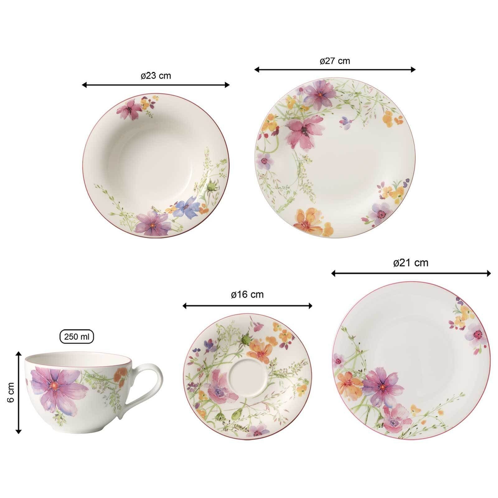 Villeroy & Boch Kombiservice Mariefleur Basic Geschirr-Set 30er Set (30-tlg), 6 Personen, Porzellan