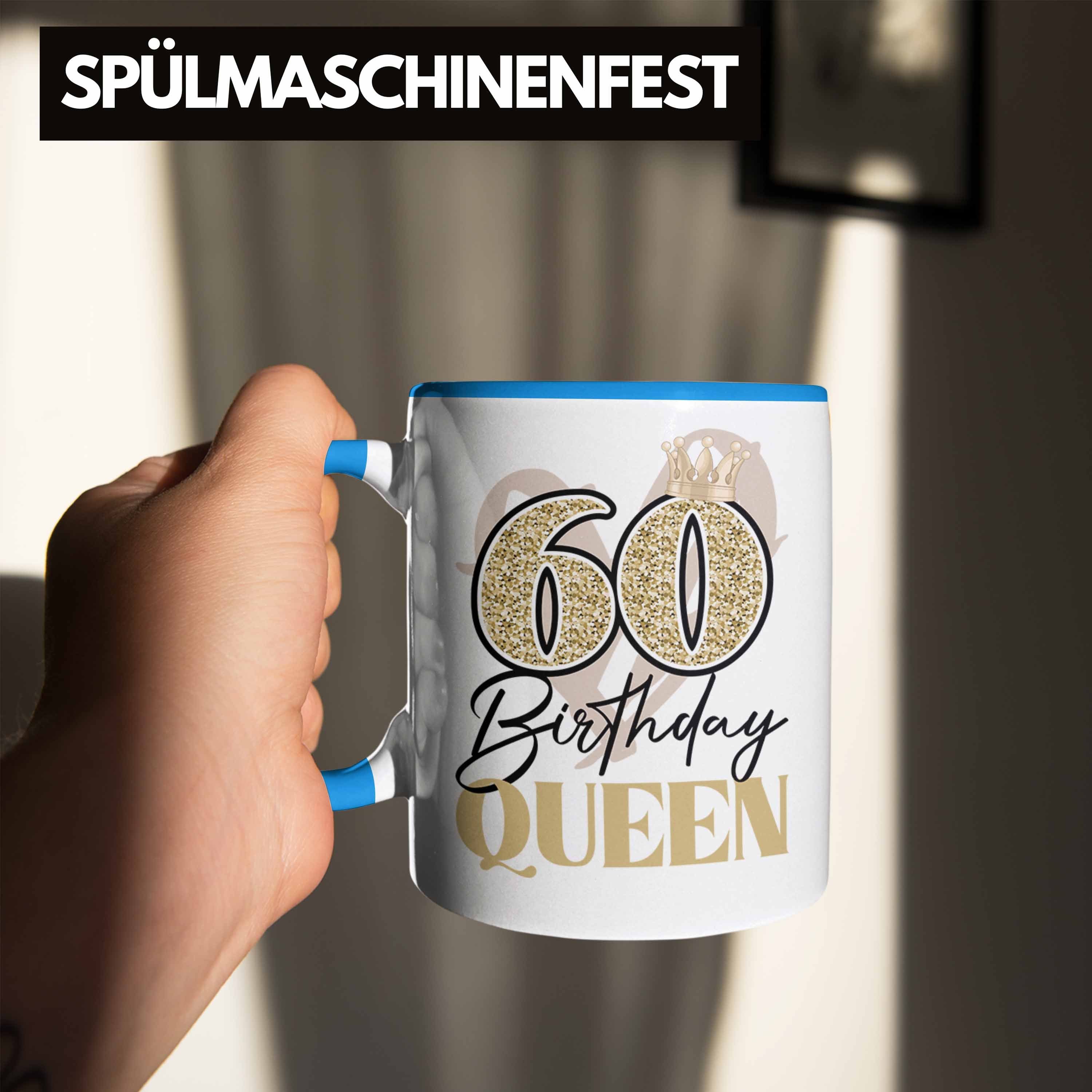 Trendation Tasse Frauen Geschenke Mutter 60. Trendation Lustig Blau 60er Deko Geschenkidee - Tasse Frau 60 Lustig Geschenk Geburtstag