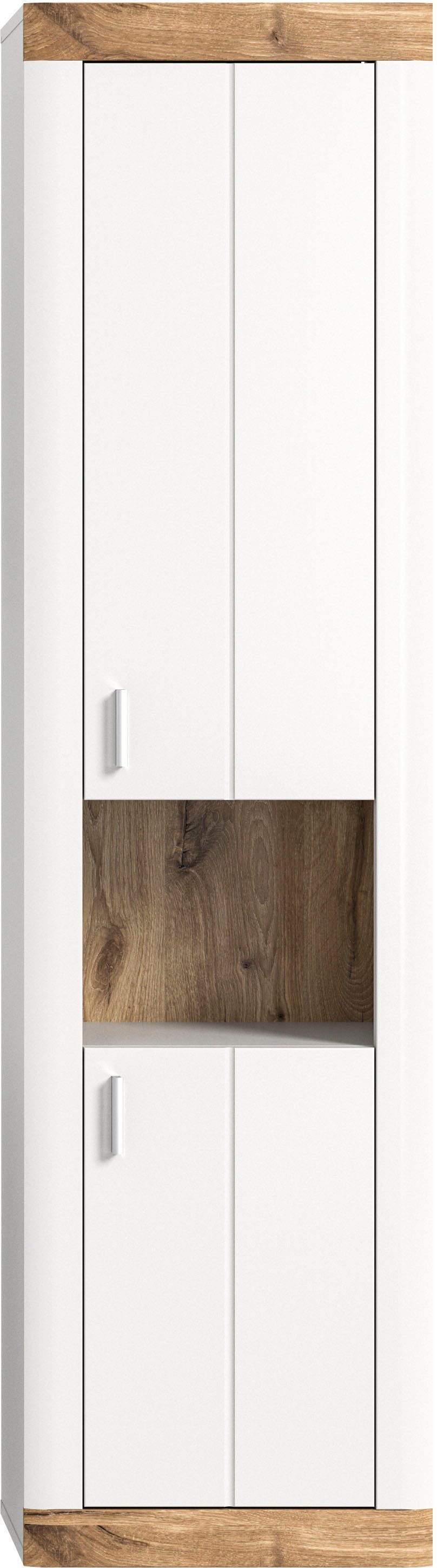 welltime Hochschrank Landsby, Breite 45cm, 2 Türen (Türanschlag wechselbar), 2 Einlegeböden (1-St) Hängeschrank, Wandschrank, Badmöbel, Badschrank, Schrank,Bad