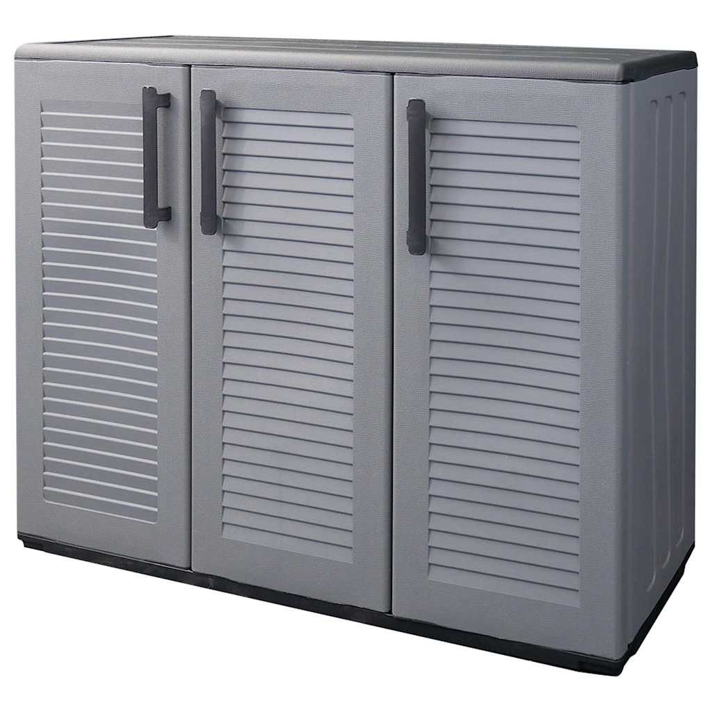 vidaXL Schranksystem Gartenschrank Grau und Schwarz 102x37x84 cm PP (1-St)