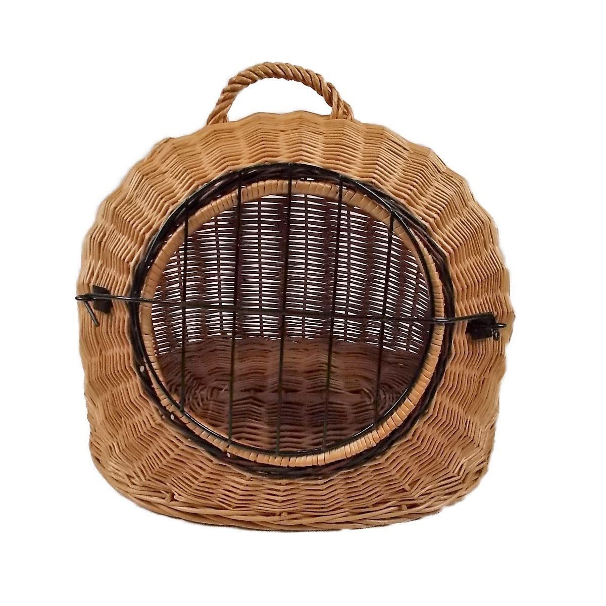 natuleo by pokuc Tierkorb Transportkorb aus Weide für Tiere Braun Gr. S 45x35x44 cm