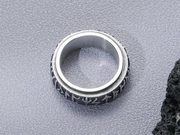 Eyecatcher Fingerring Anti Stress Ring Runen Zeichen drehbar silber