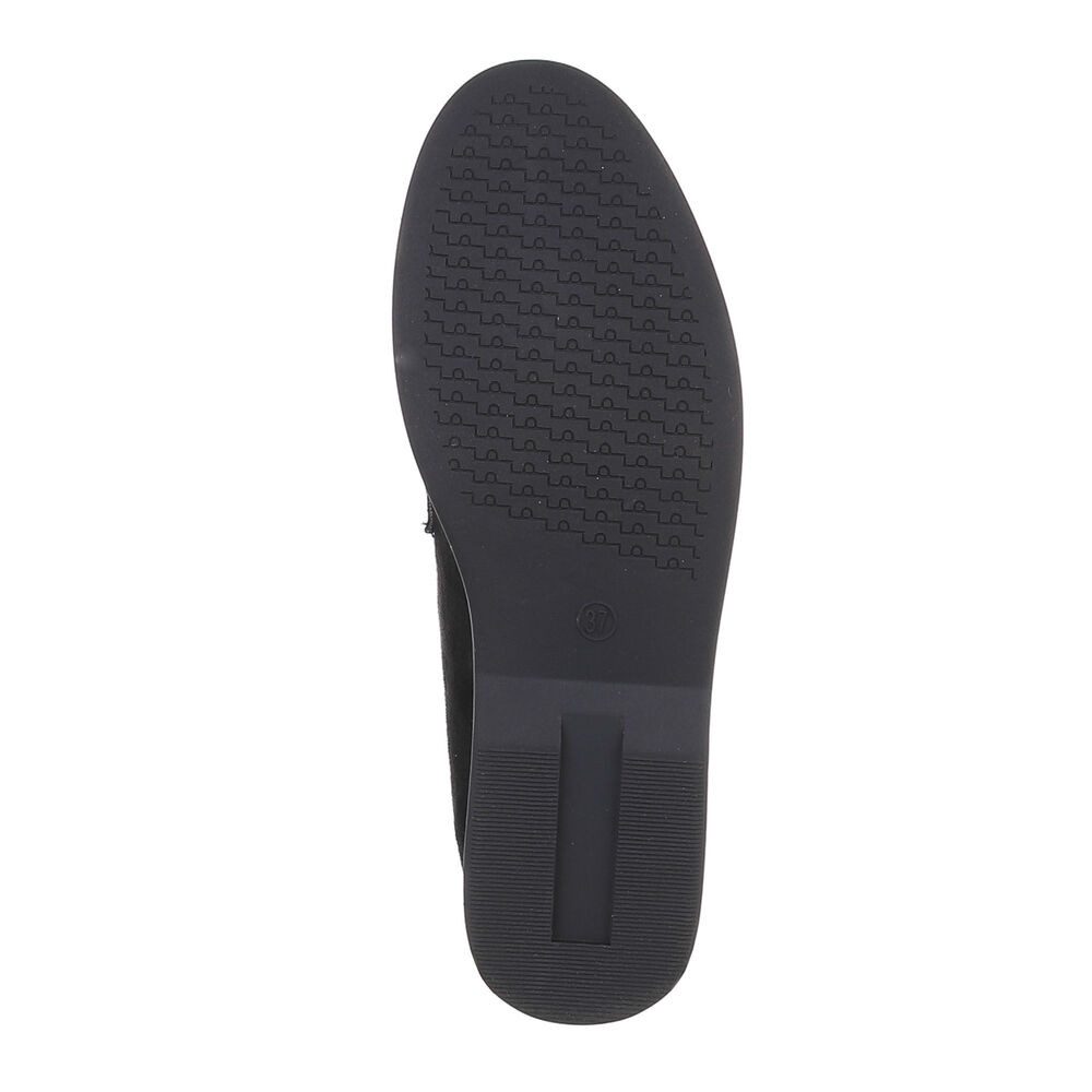 Ital-Design Damen Mokassins Freizeit Slipper (87117964) Blockabsatz Mokassins in Schwarz – Bild 3 von 4