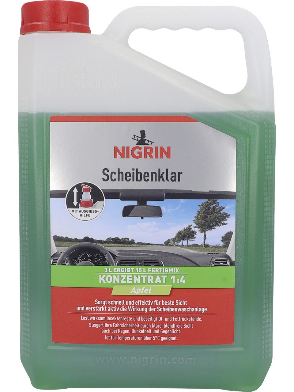 NIGRIN Nigrin Scheibenreiniger Konzentrat 1:4 Apfel 3 L Scheibenreiniger