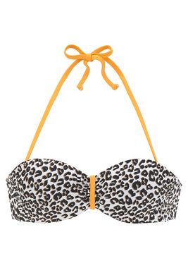 Buffalo Bügel-Bandeau-Bikini-Top Kitty, mit Animalprint und kontrastfarbenen Details