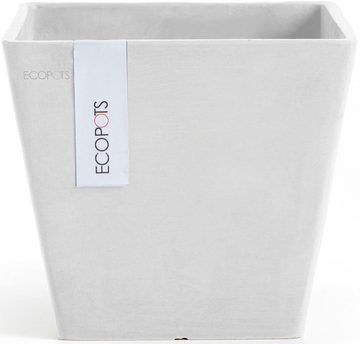 ECOPOTS Blumentopf Rotterdam 20 Weiß, für innen und außen: frostsicher, bruchsicher und lichtbeständig
