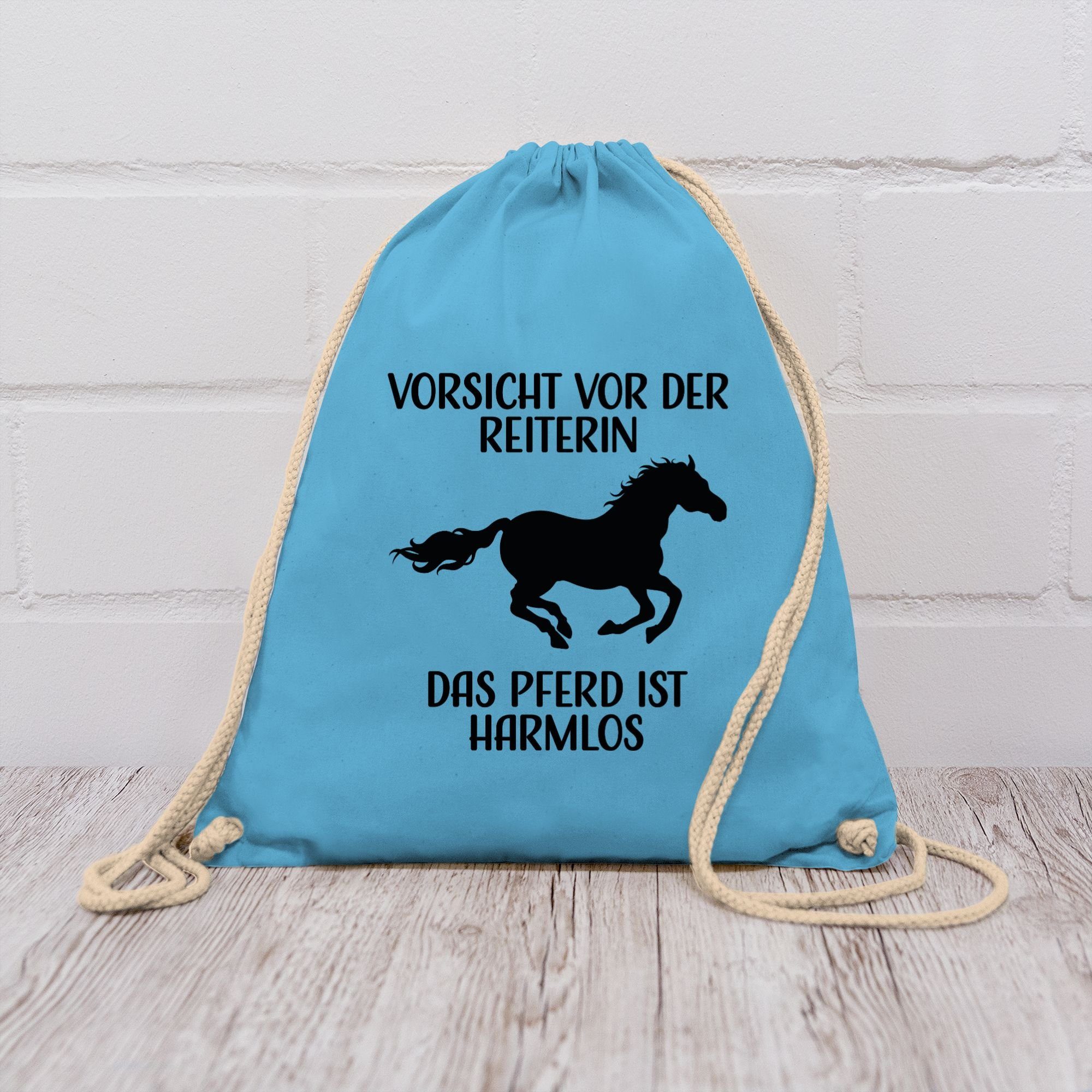 Shirtracer Turnbeutel Vorsicht vor der Reiterin - Das Pferd ist Harmlos, Pferd