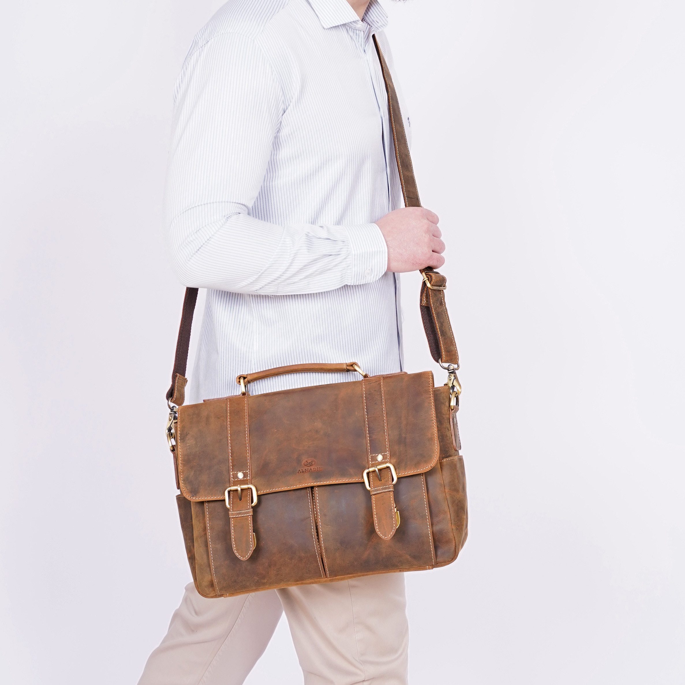 ALMADIH Aktentasche 15 Zoll Businesstasche mit Laptopfach - CLAYTON Laptoptasche mit