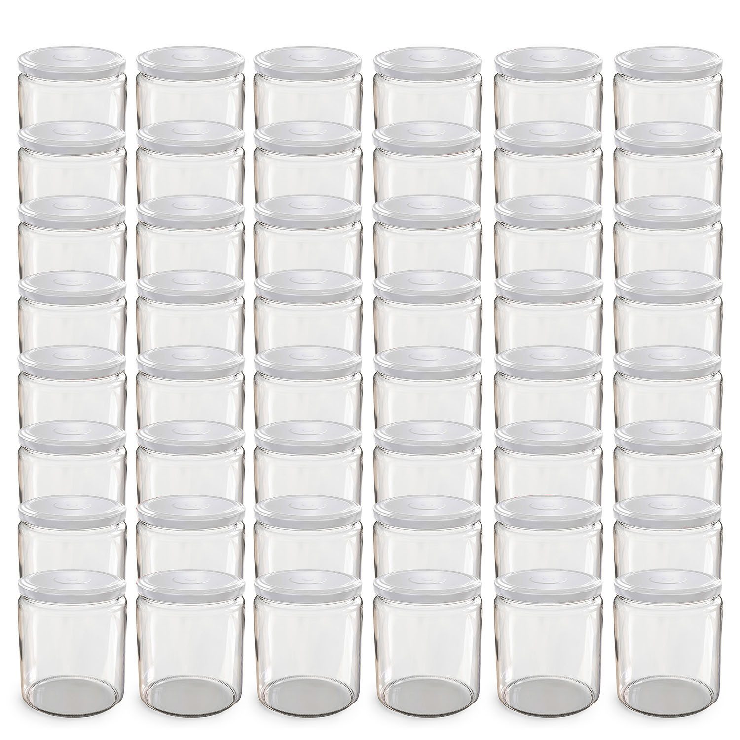 48 X 405 Ml Einmachgläser Mit Weißen Schraubdeckeln – Made In Germany, Spülmaschinenfest, Für Marmelade & Mehr