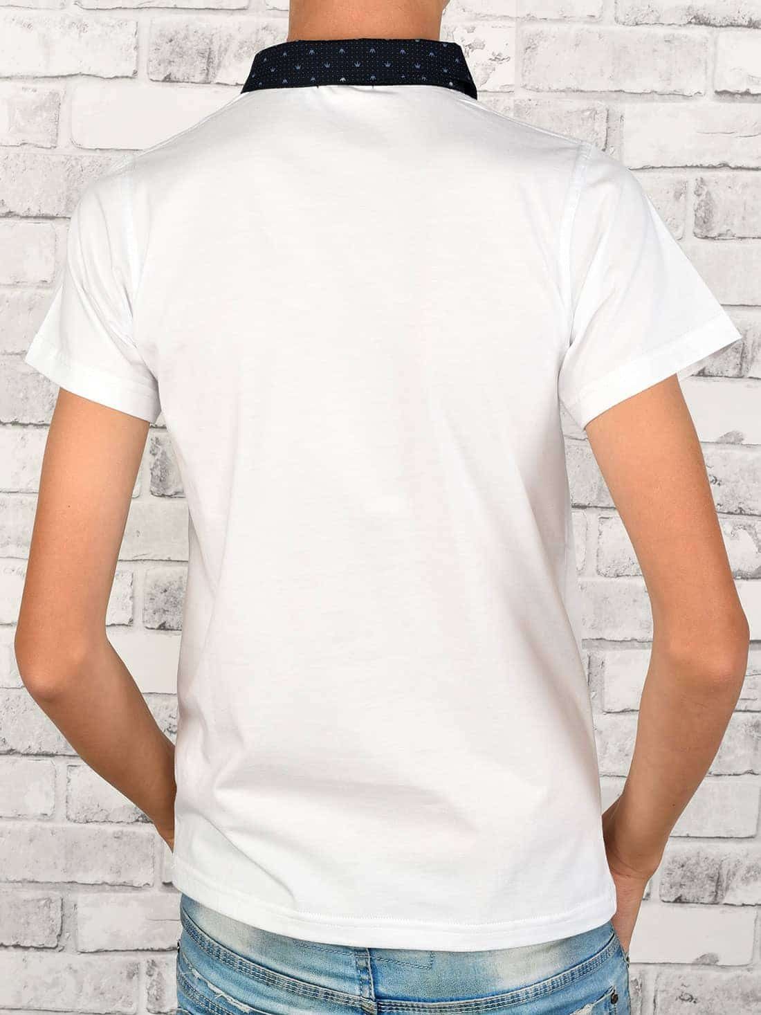 Jungen Kurzarmshirt Kontrastfarben mit BEZLIT Weiß Casual Polo (1-tlg) Shirt
