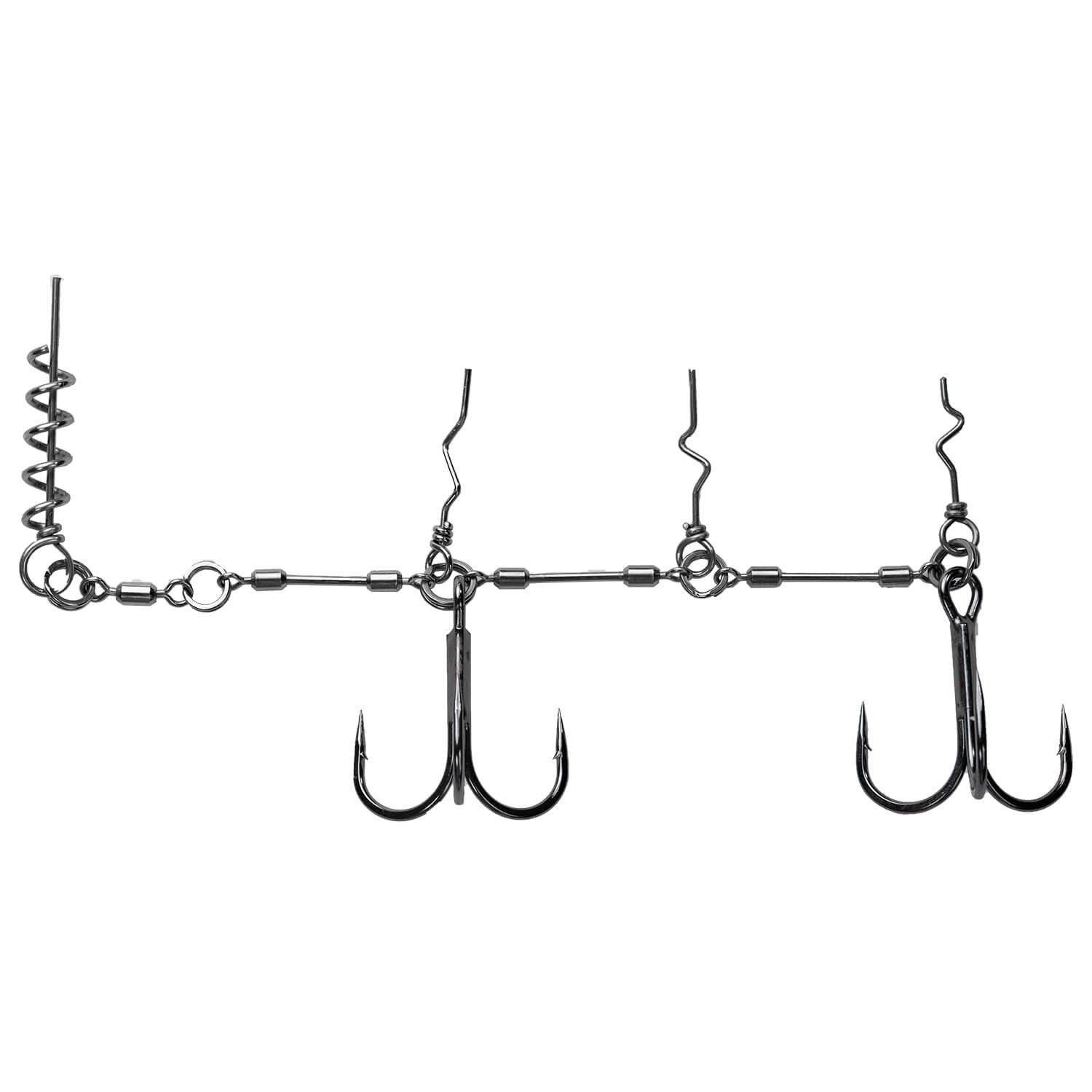 Drillingshaken BKK Gummiköder Montage Pike Chain 21 Stinger Rig