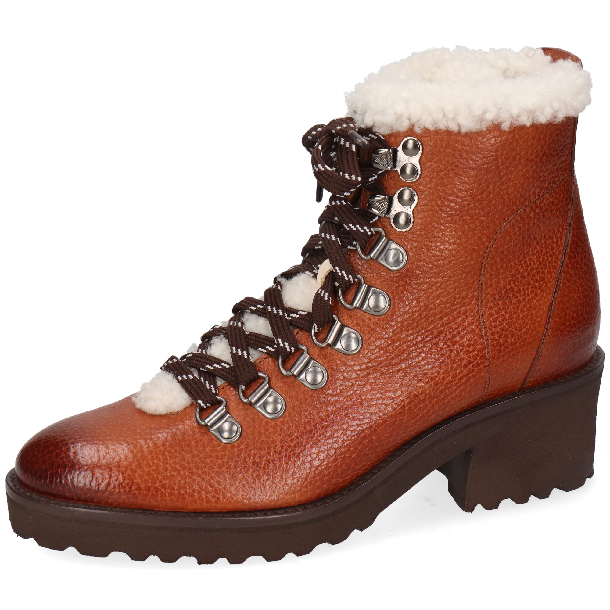 Melvin & Hamilton Abigail 5 Leder-Schnürstiefeletten für Damen Stiefelette Block-Absatz, Vegetabile Gerbung