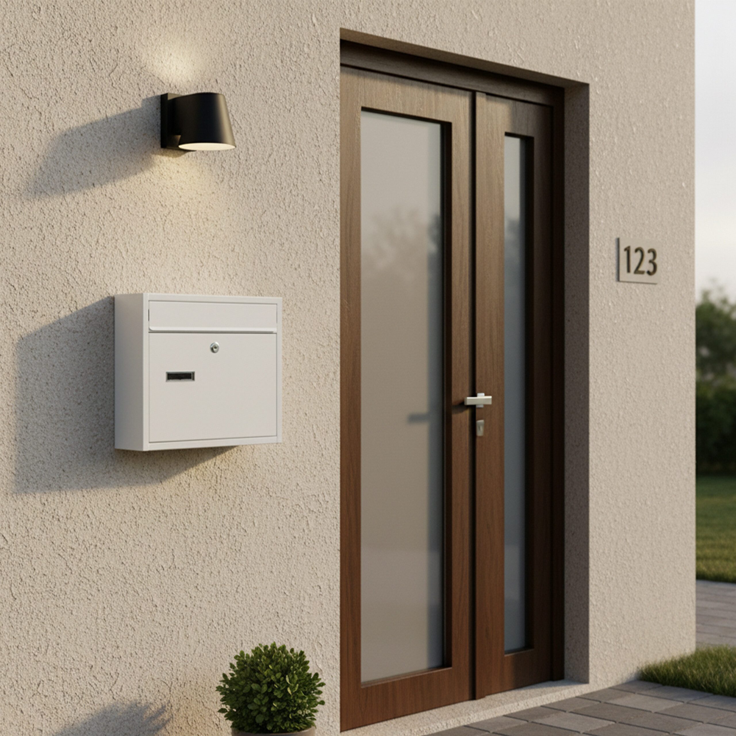 relaxdays Briefkasten mit Namensschild, weiß günstig online kaufen