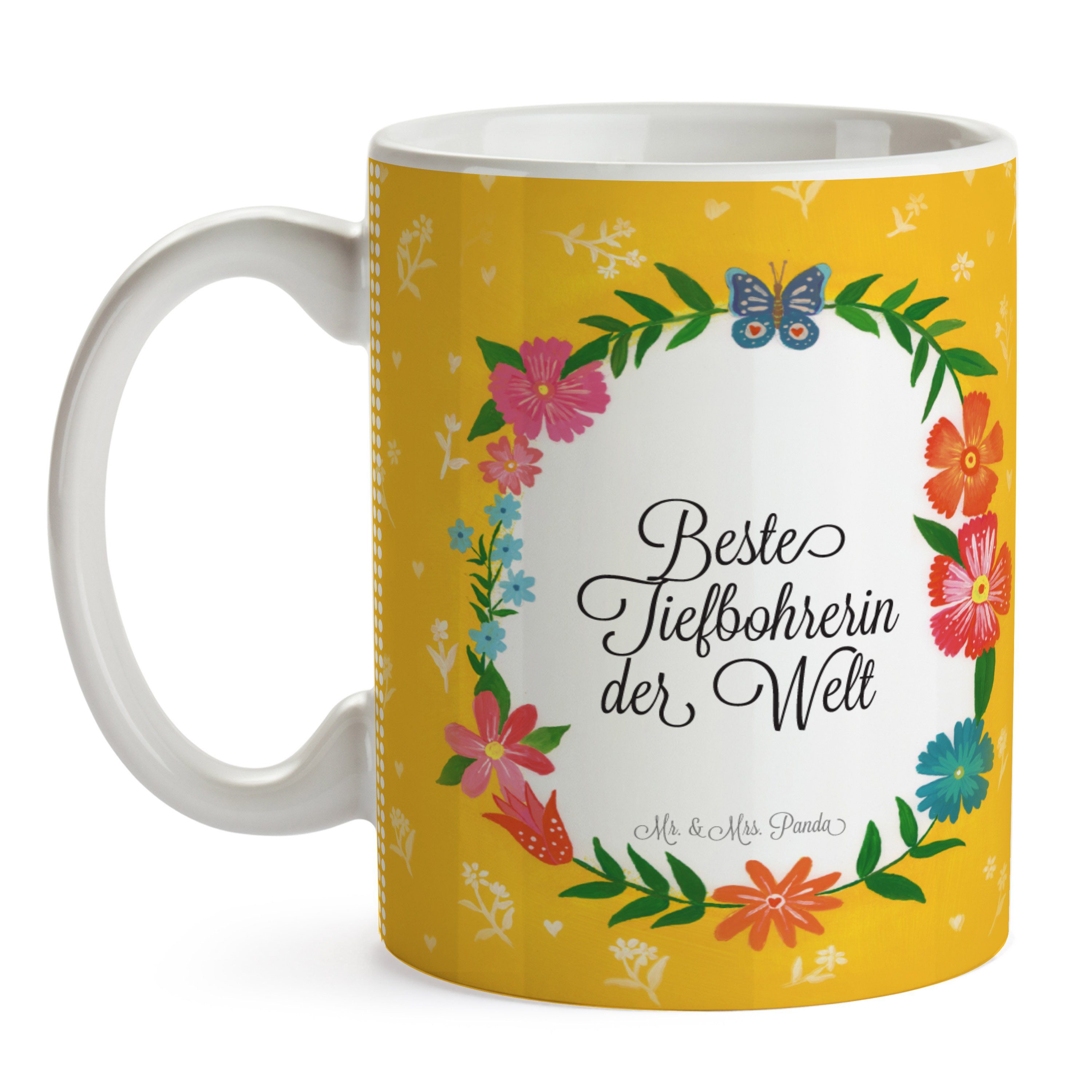 Mr. & Mrs. - Kaffe, Abschluss, Tasse Keramik Geschenk, Studium, Ausbildung, Panda Tasse, Tiefbohrerin