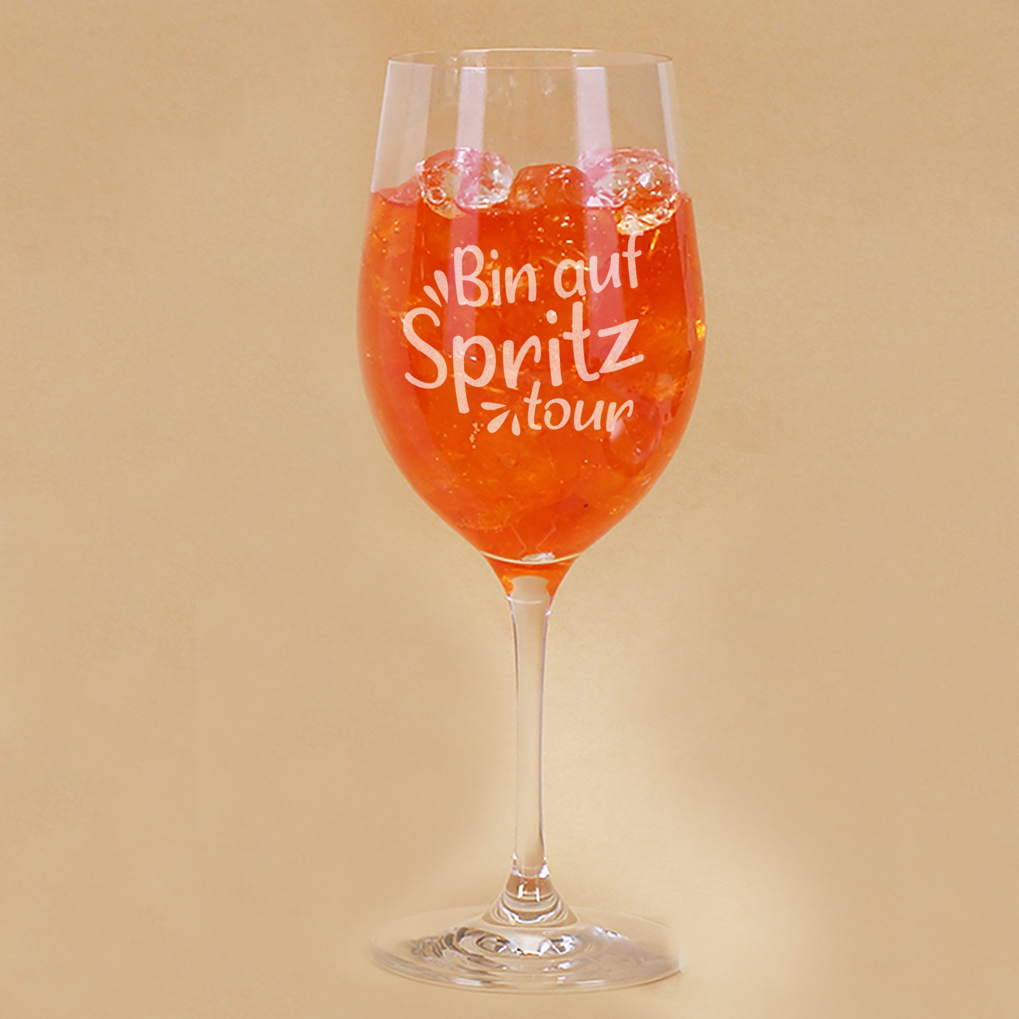 Herz & Heim Weinglas für Aperol Spritz mit Gravur, Teqton Glas, 430 ml, spülmaschinengeeignet, verschiedene Motive
