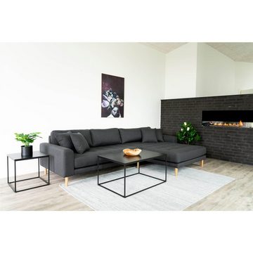 LebensWohnArt Couchtisch Design Couchtisch LEVEN schwarz ca. 60x90x45cm Retro-Stil