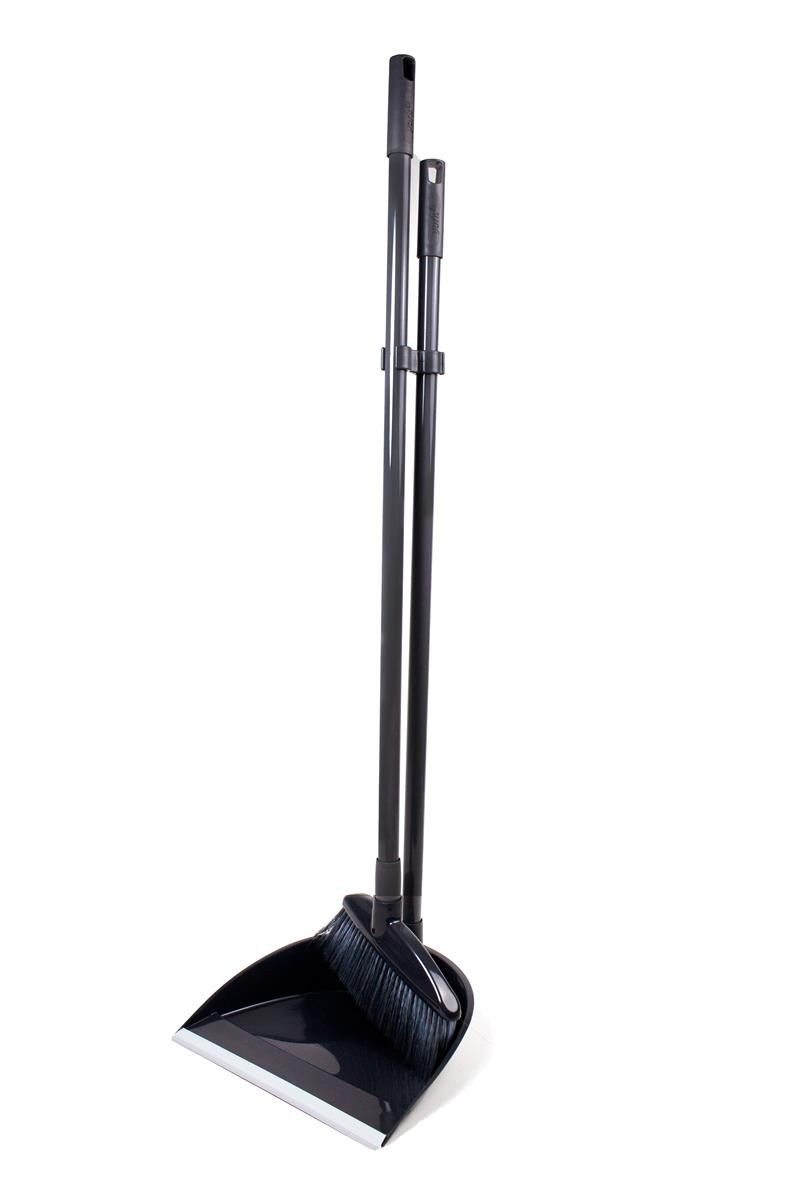 Nölle Staubbesen Langstiel-Kehrset, Handfeger, Kehrschaufel, Schwarz, 1 St. (Reinigungsset, Besen, Kehrschaufel), Kehrgarnitur Kehrschaufel Besenset Reinigungsset Putzset Kehrbesen