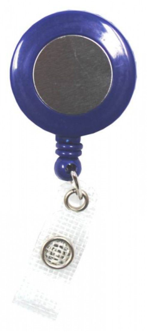 Kranholdt Schlüsselanhänger Jojo / Ausweishalter / Ausweisclip runde Form (100-tlg), Druckknopfschlaufe Blau