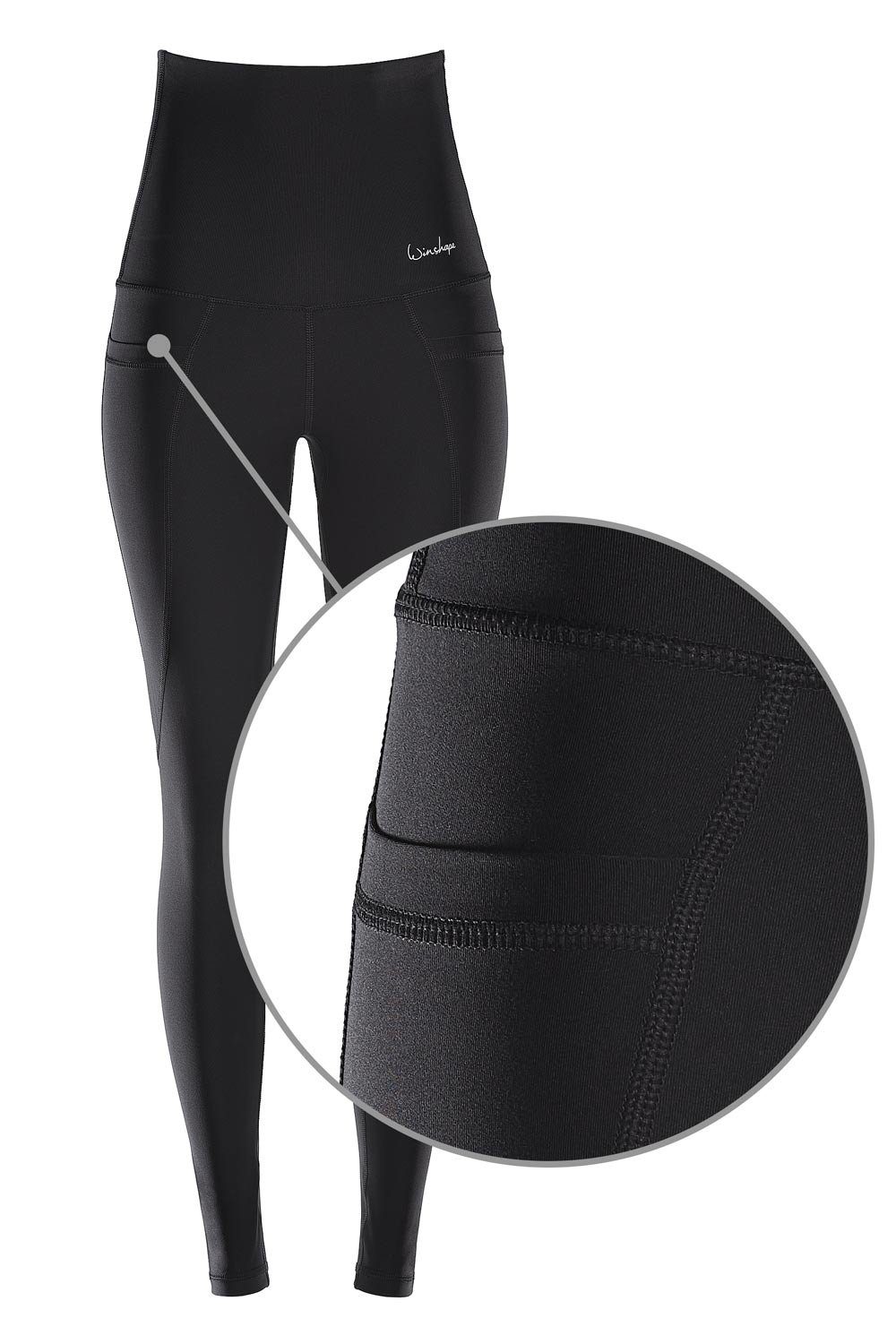 mit Leggings praktischen High Winshape HWL114 Functional Tights Taschen Waist Shape Power