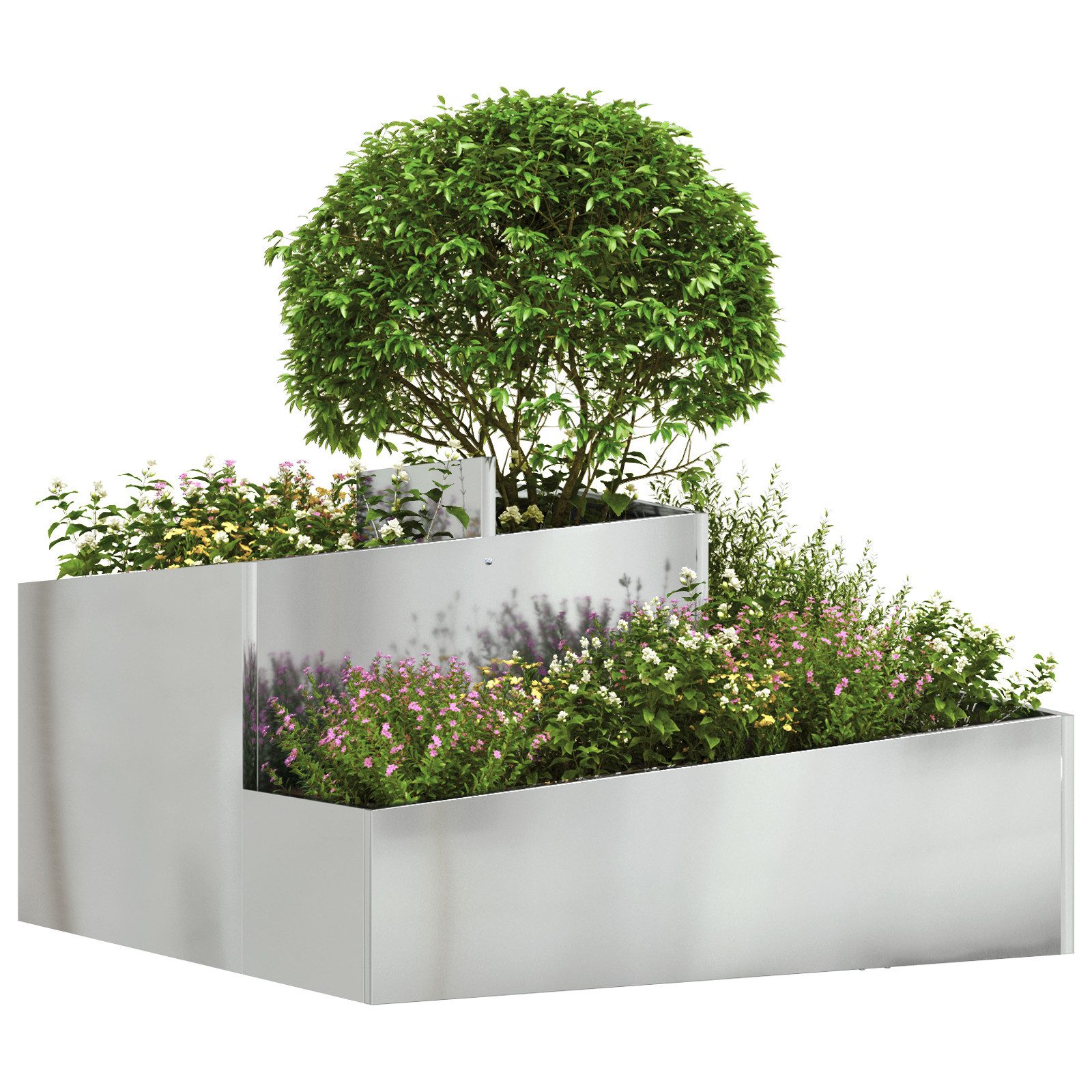 vidaXL Blumentopf Pflanzer 80x80x50 cm Verzinkter günstig online kaufen