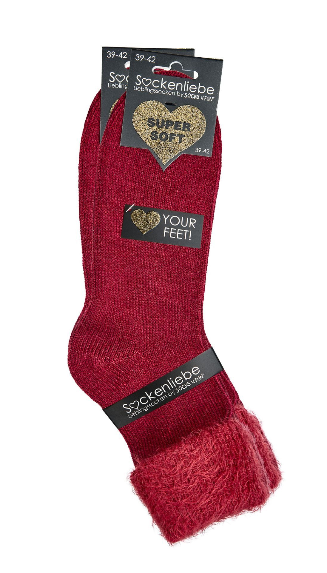 FussFreunde Kuschelsocken 2 Paar softe Kuschelsocken, Flausch-Söckchen, Umschlagsocken für Damen