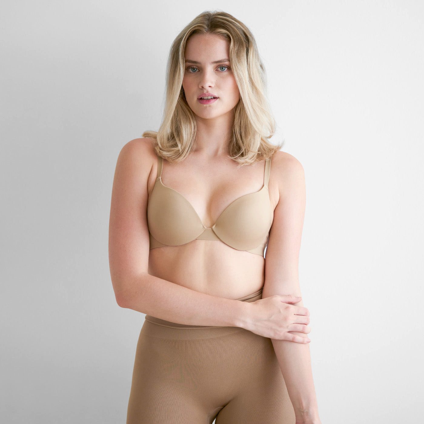 Creamy Fabrics Soft-BH Vorgeformter Push-up-Bügel-BH-Beige-75D (1-tlg)