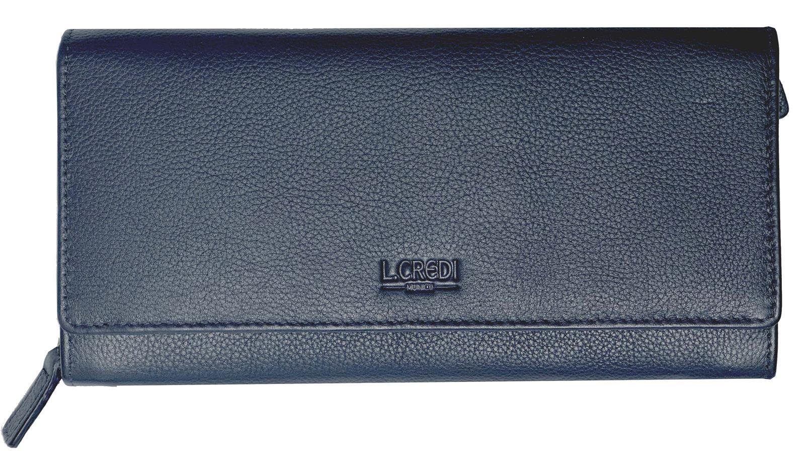 Geldbörse L.CREDI-Damen-Börse-RFID-EVELYN 17x10x2,5 501-Marine