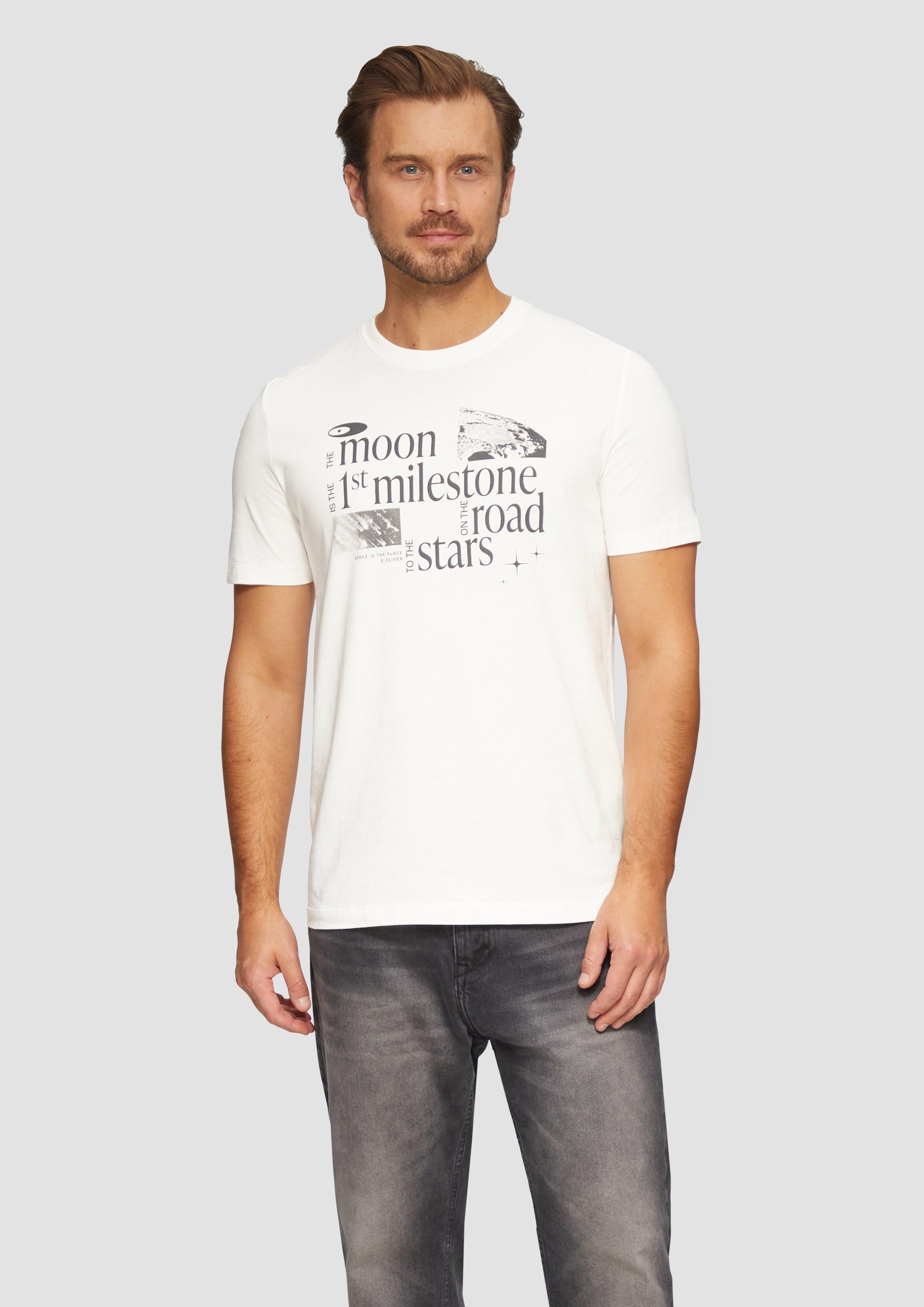 s.Oliver Kurzarmshirt Baumwoll-T-Shirt mit Frontprint