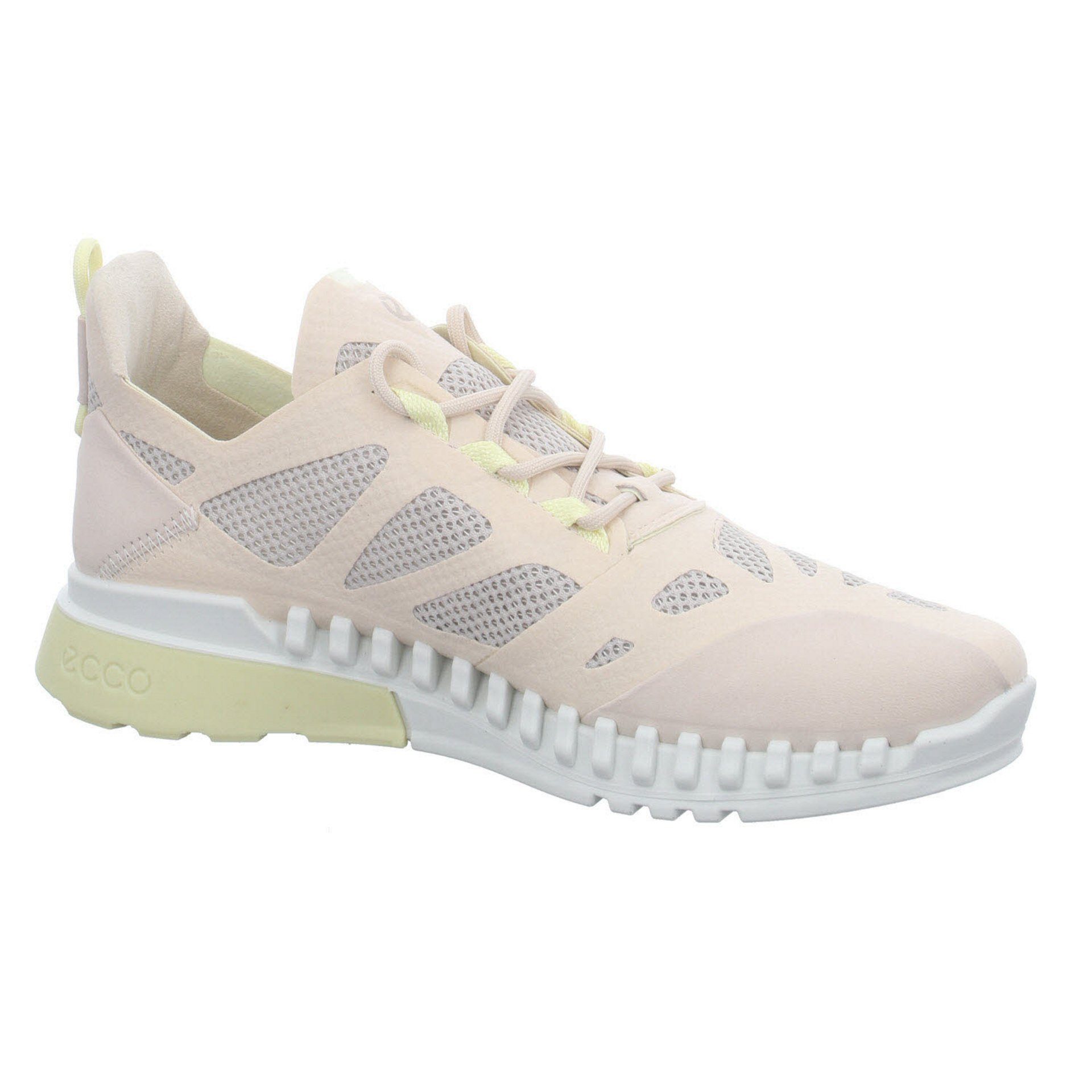 Ecco Damen Sneaker Sneaker limestone/limestone Schnürschuh Leder-/Textilkombination Schuhe Zipflex