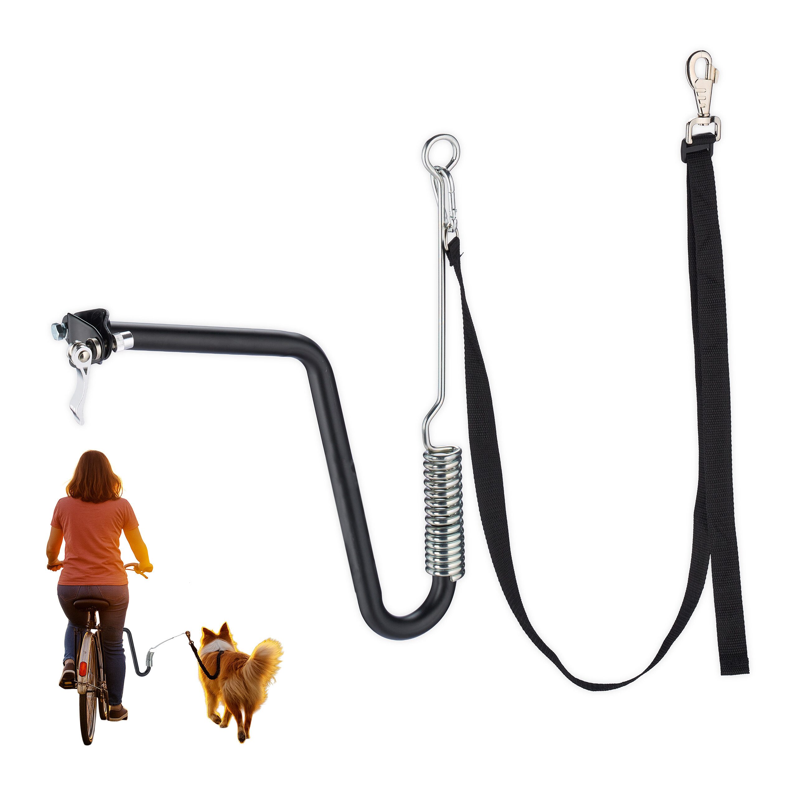relaxdays Fahrradleine für Hunde mit Abstandhalter, Stahl (1-tlg)