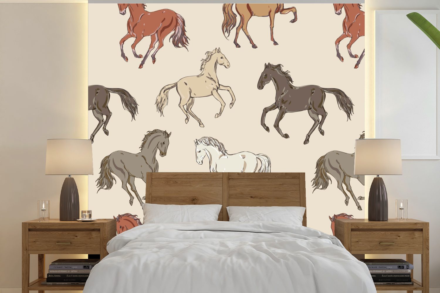 Tapete Muster Wandtapete St), oder Schlafzimmer, Vinyl Mädchen, Wohnzimmer - - Rosa - bedruckt, - Kinder - Matt, für Mädchen Fototapete MuchoWow Pferde (5
