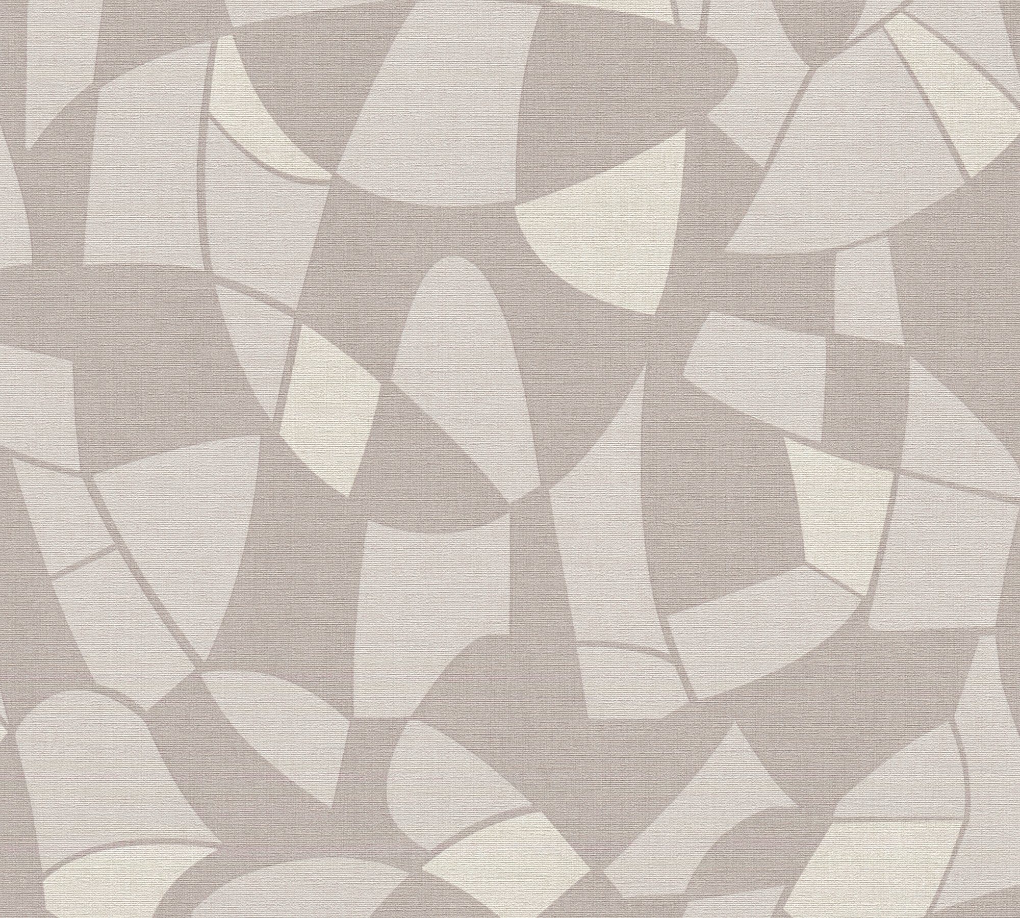 grau,weiß,natur Retrotapete Création mit (1 geprägt, A.S. Grafiktapete Vliestapete Formen, Tapete St), matt, Antigua
