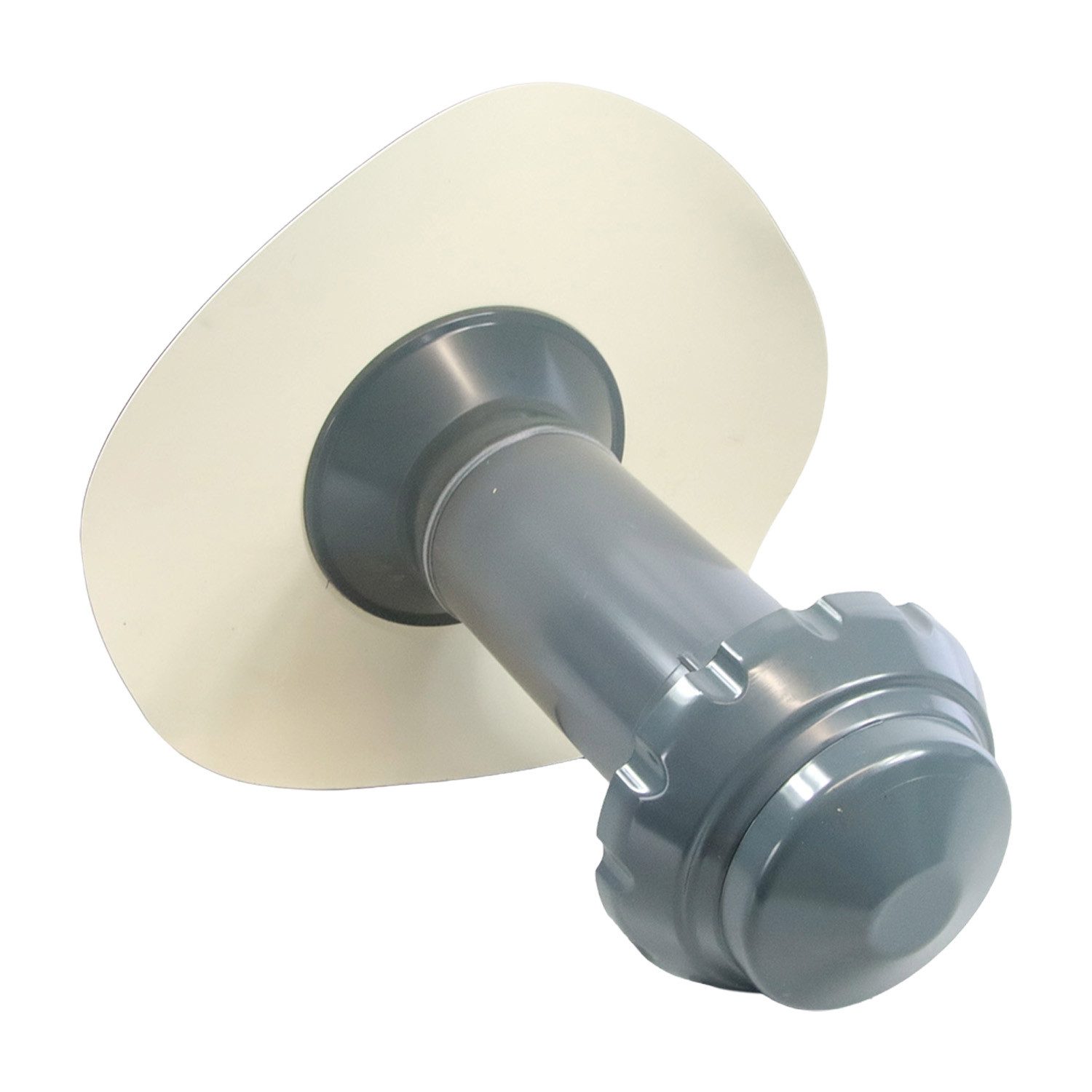 FLECK Dachdurchführung 4 in 1 Flachdachlüfter CLASSIC inkl. Thermoplan T15 Weiß, Spezial-Hart-PVC