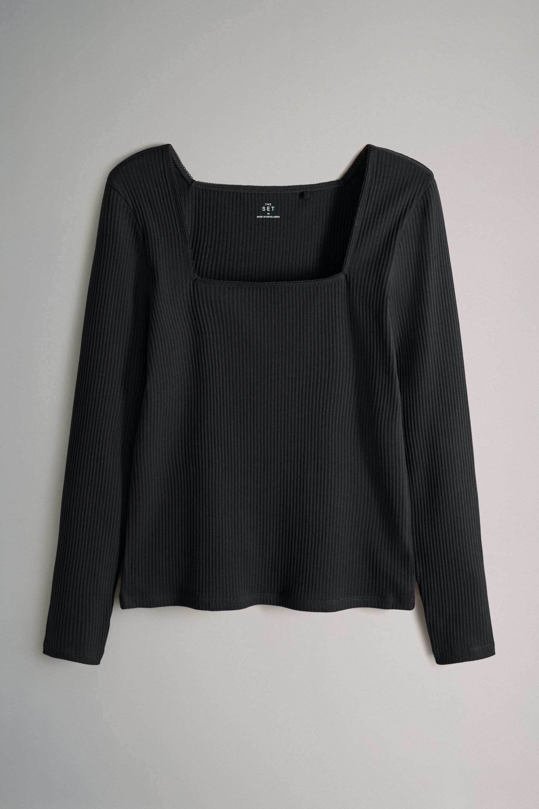 The Set T-Shirt The Set Gerippte Oberteile mit Besatz, 4er-Pack (4-tlg) günstig online kaufen