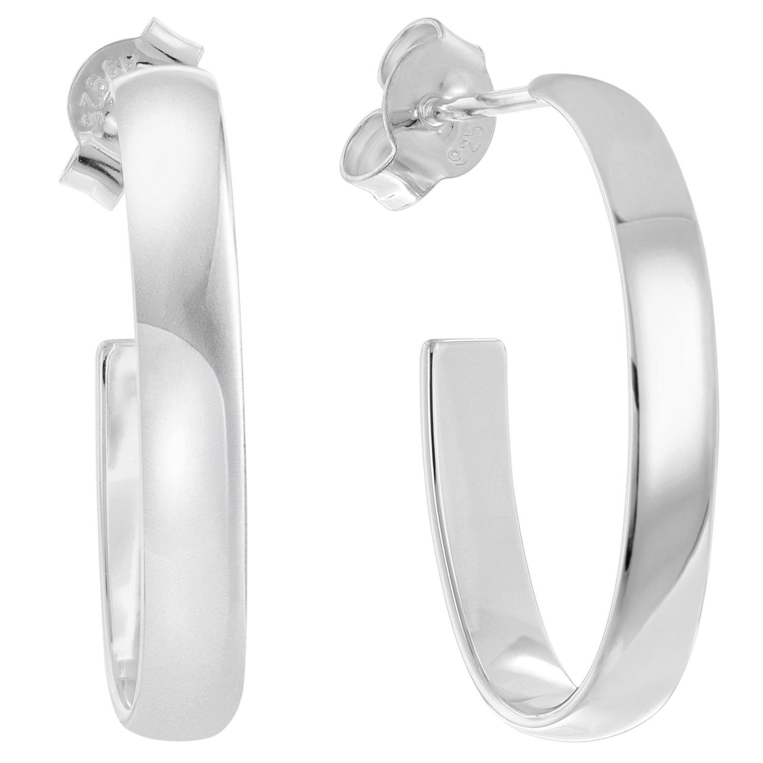 trendor Paar Creolen 68848, für Damen 925 Silber Steck 20 mm