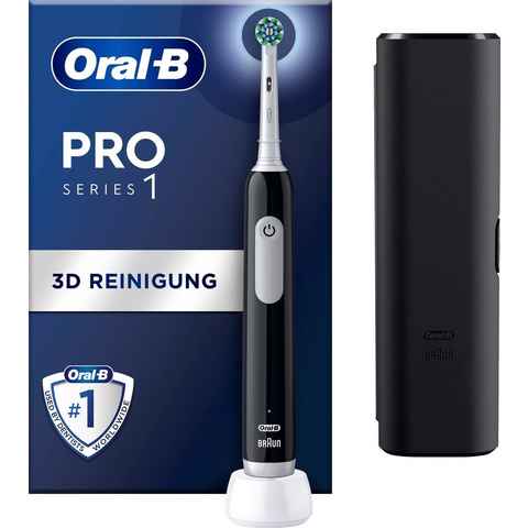 Oral-B Elektrische Zahnbürste PRO Series 1, Aufsteckbürsten: 1 St., Drucksensor