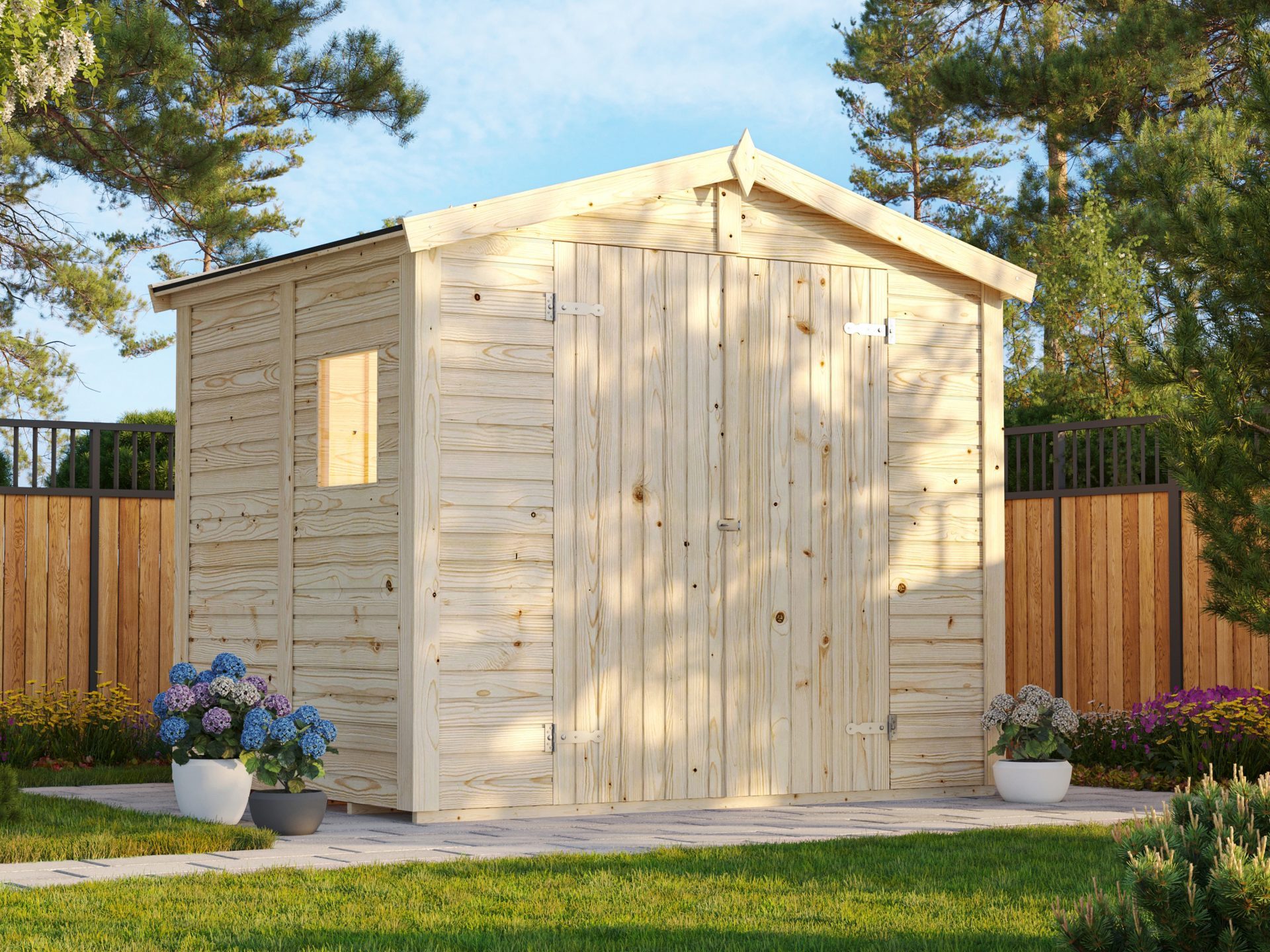 Palmako Gerätehaus Holz Dan 4,5 m² Gartenhaus, BxT: 261x210 cm, mit Premium Dachbahn selbstklebend