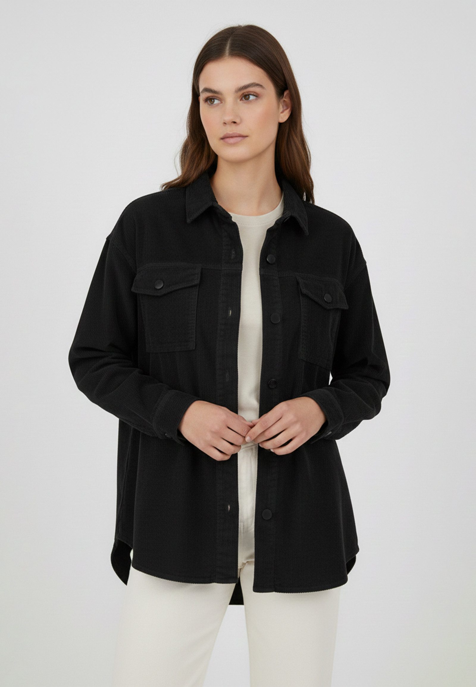 Eight2Nine Blouson Cord-Design mit Taschen und Knopfverschluss (1-St) D6000 günstig online kaufen