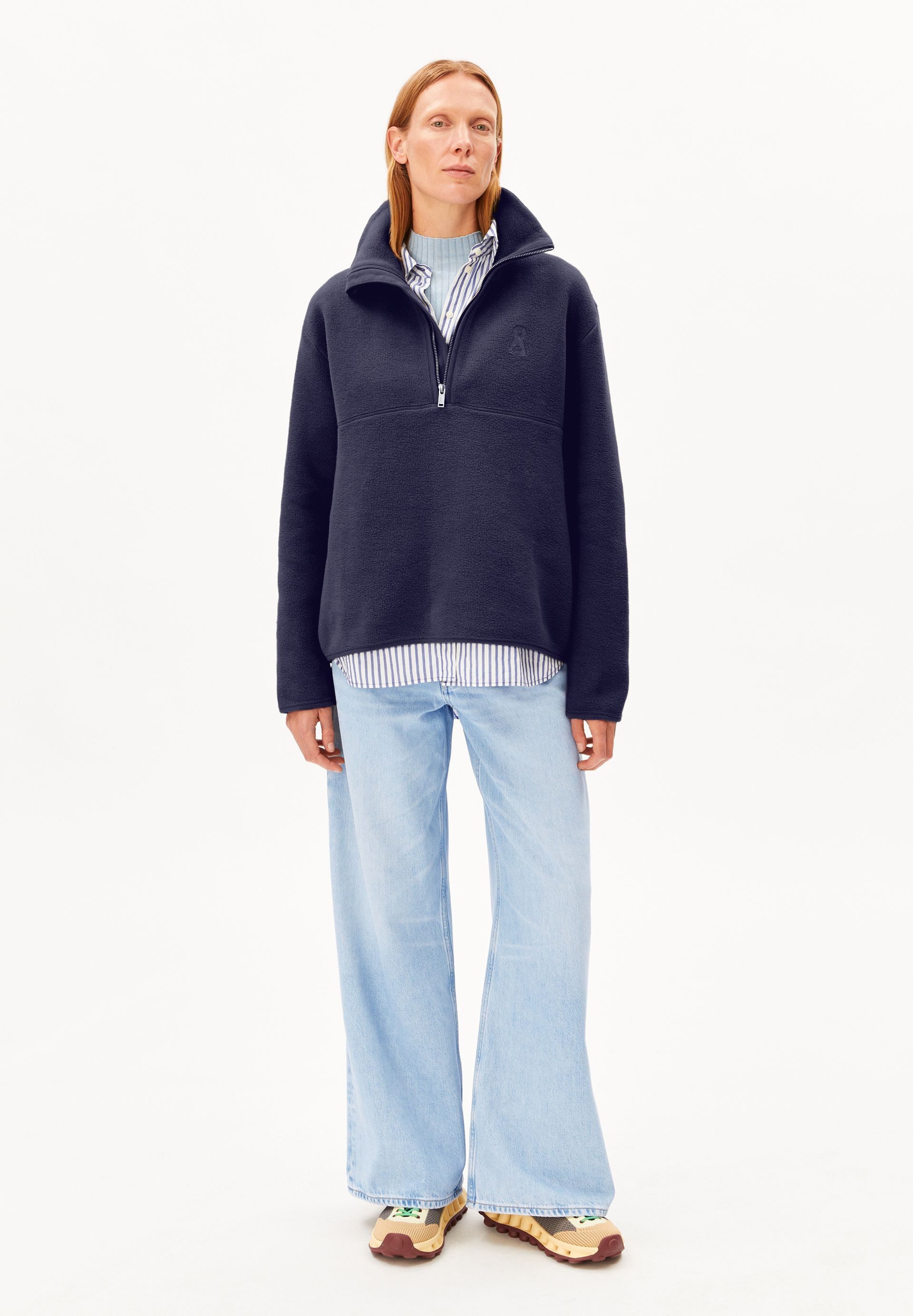 Armedangels Sweatshirt HAARLEENAA Fleece-Sweatshirt aus Bio-Baumwolle Oversized Fit